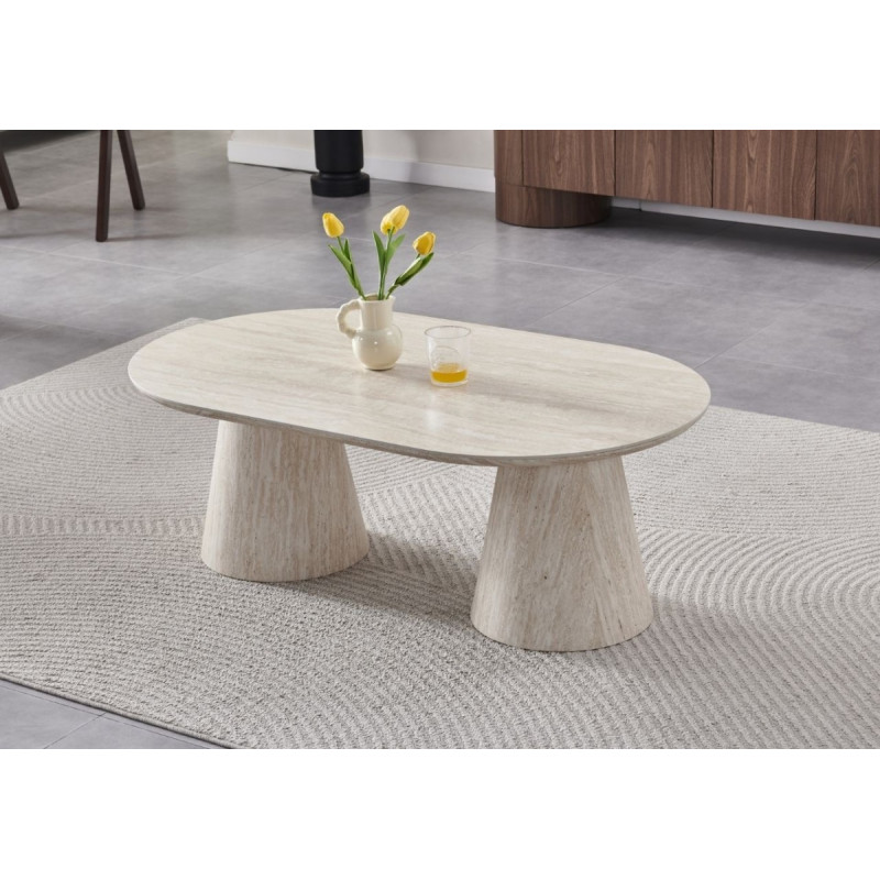 Table basse Iconic 120 cm ceramique travertin