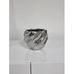 Vase ceramique decoratif argent ou dore
