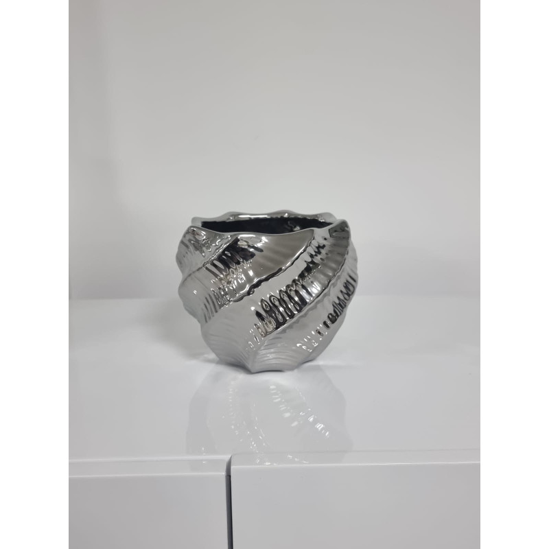 Vase ceramique decoratif argent ou dore
