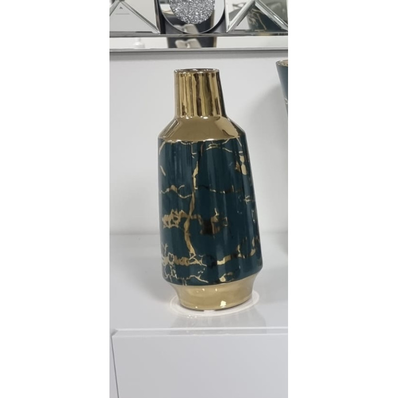 Vase ceramique bleu elance 30 cm - deco interieure