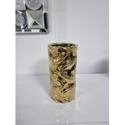 Vase soliflore ceramique dore ou argent 26 cm