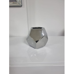 Vase ceramique petit format argent ou dore, 15 cm