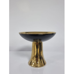 Grande coupe ceramique doree 22 cm profonde