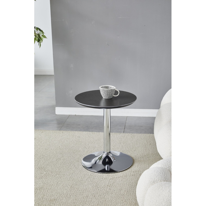 Table d'appoint Goya argent effet marbre 44 cm