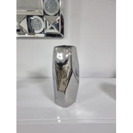 Vase tube ceramique 28 cm - argent, or ou bleu