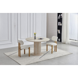 Table a manger ronde Axel effet travertin 100 cm