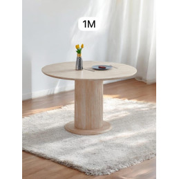 Table a manger ronde Axel effet travertin 100 cm