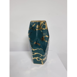 Grand vase ceramique elance 28 cm finition metal