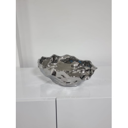 Grande coupelle ceramique argent ou or 35 cm