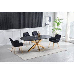 Table a manger ceramique Ophelia doree 180 cm