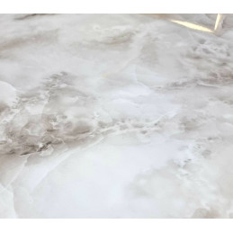 Tables basses gigognes marbre finition doree, duo tiroir