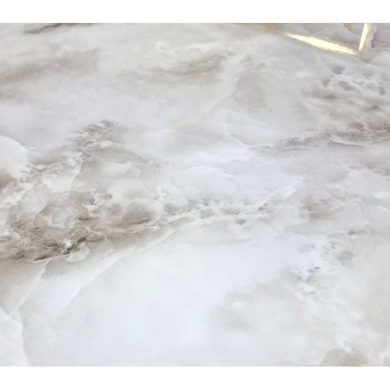Tables basses gigognes marbre finition doree, duo tiroir