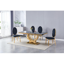 Table a manger Trophee marbre dore 150 cm
