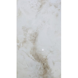 Table basse Ophelia marbre blanc, pied chrome