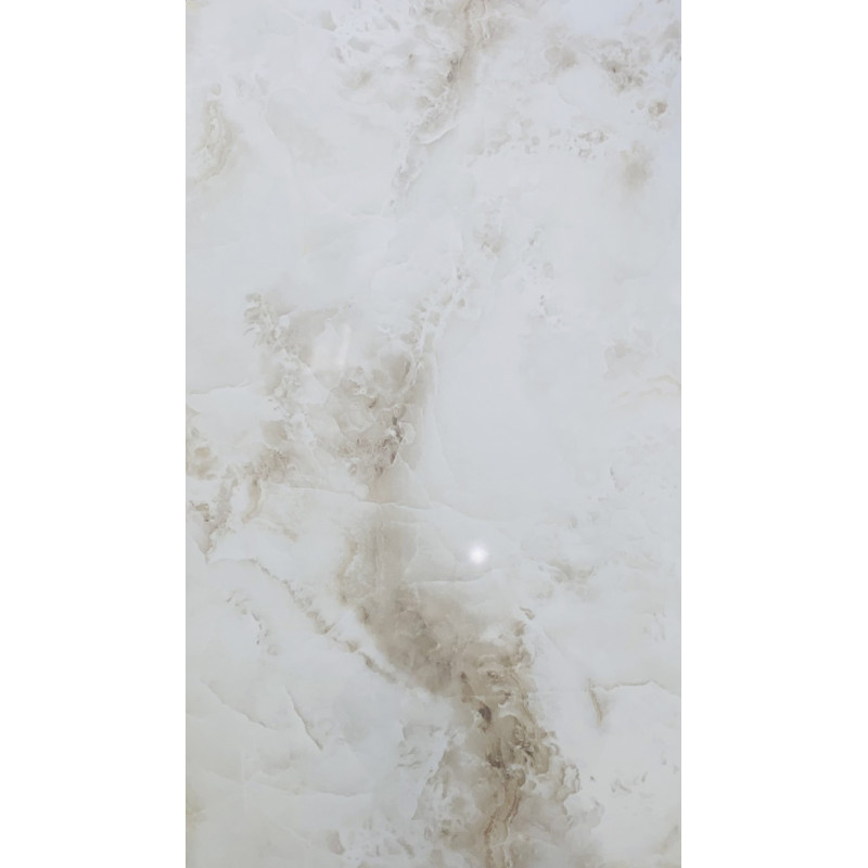 Table basse Ophelia marbre blanc, pied chrome