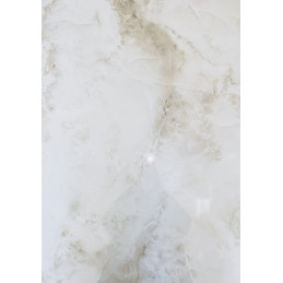 Table basse Ophelia marbre blanc, pied chrome