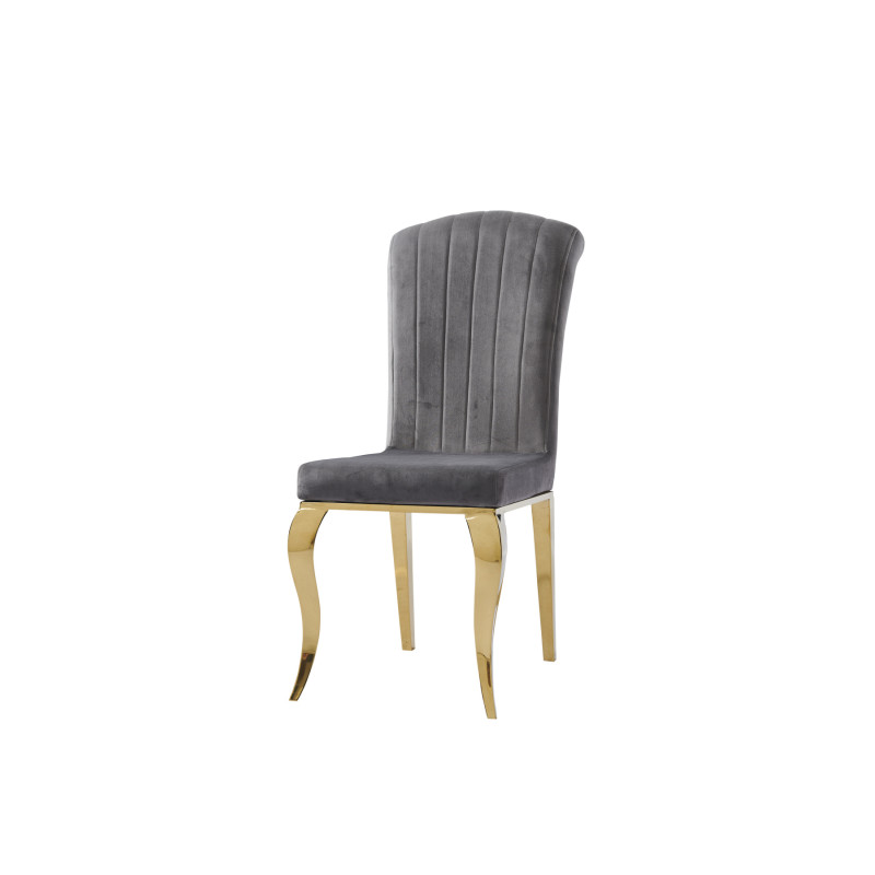 Chaise Nino velours pieds dores