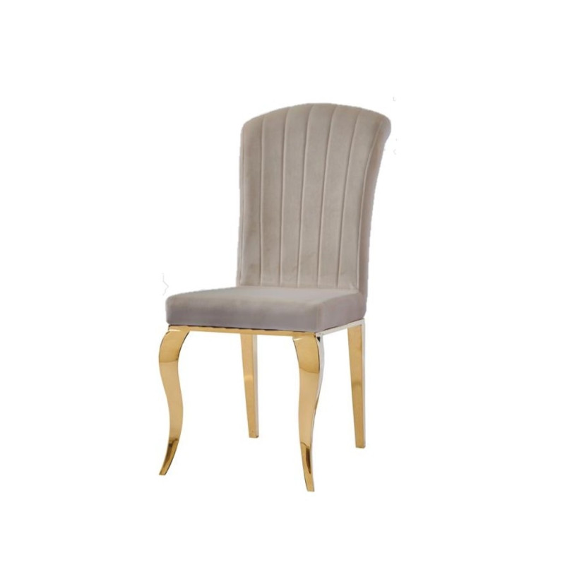 Chaise Nino velours pieds dores