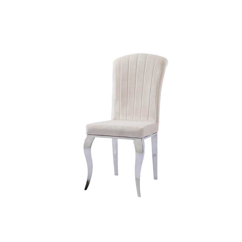 Chaise Nino velours pietement argente