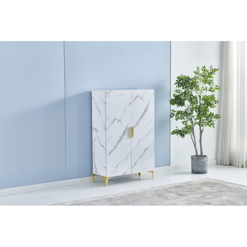 Meuble a chaussures 2 portes pietement inox 125 cm