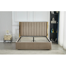 Lit coffre Prince velours 140 cm avec rangement