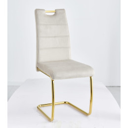 Chaise velours pieds dores - salle a manger chic