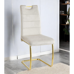 Chaise velours pieds dores - salle a manger chic