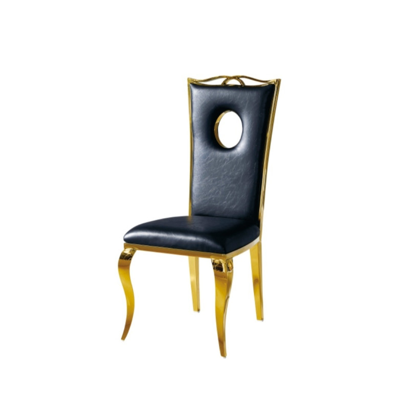 Chaise Royal similicuir finition doree chic