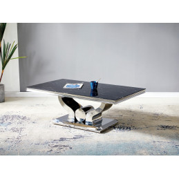 Table basse Trophee, plateau effet marbre 120 cm