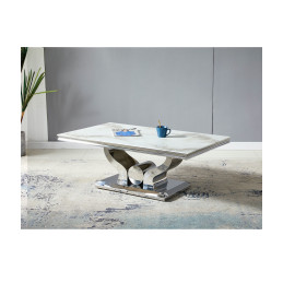 Table basse Trophee, plateau effet marbre 120 cm
