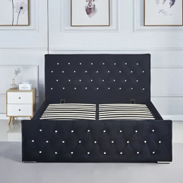 Cadre de lit Prestige 160x200 velours + sommier