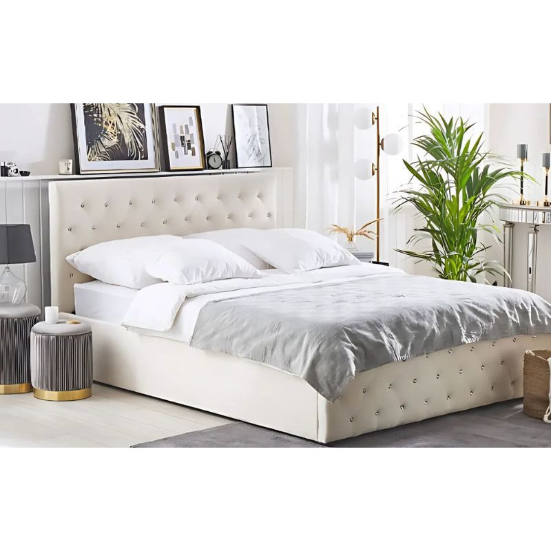 Cadre de lit Prestige 160x200 velours + sommier Cadre de lit Prestige 160x200 velours + sommier