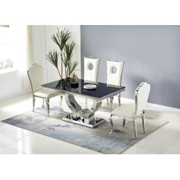 Table a manger Trophee 150 cm, plateau marbre