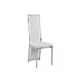 Chaise similicuir noir pietement inox salle a manger
