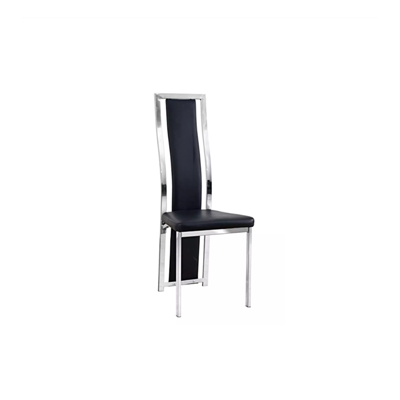 Chaise similicuir blanc pietement inox pour repas