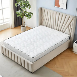 Lit velours 160x200 avec tête de lit haute