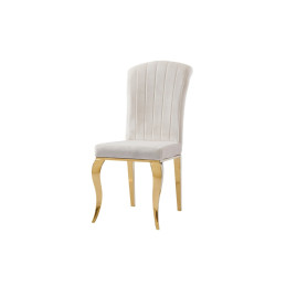 Chaise Nino velours dossier galbe et or