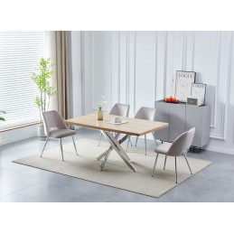 Table a manger Olivia marbre chrome 150 cm