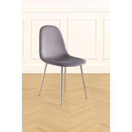 Chaise Scandi en velours noir style scandinave epure