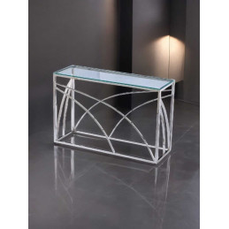Console Geo transparente, design geometrique 120 cm