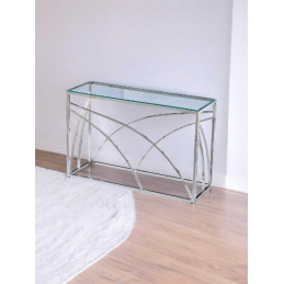 Console Geo transparente, design geometrique 120 cm