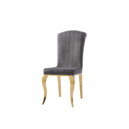 Chaise Nino en velours, pieds dores design
