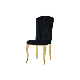 Chaise Nino en velours, pieds dores design