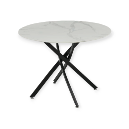 Table à manger ronde Olivia 120 cm effet marbre