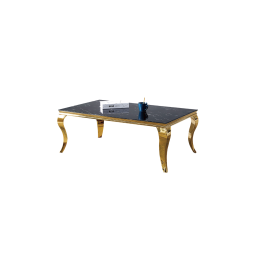 Table basse Baroque, plateau marbre et pietement dore