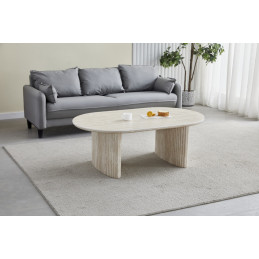 Table basse Josephine ceramique travertin 120 cm