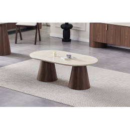 Table basse Iconic ceramique travertin 120 cm