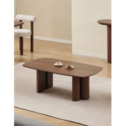 Table basse Trinity ceramique noyer travertin 120