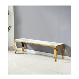 Meuble TV Baroque effet marbre et dore, 160 cm