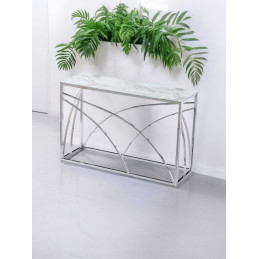 Console Geo effet marbre, design geometrique 120 cm